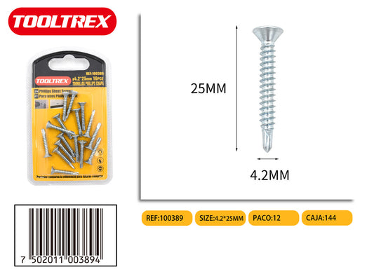 100389 Tornillos Para Metales